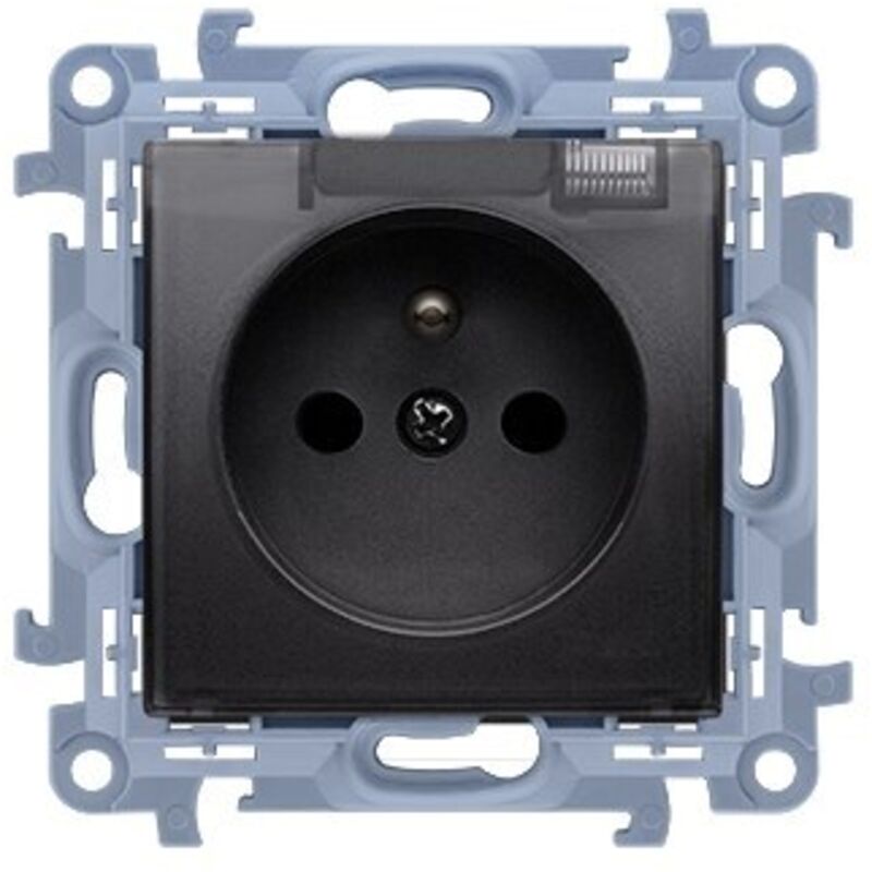 Prise IP44 SANS JOINT avec obturateurs, couvercle transparent (module ...