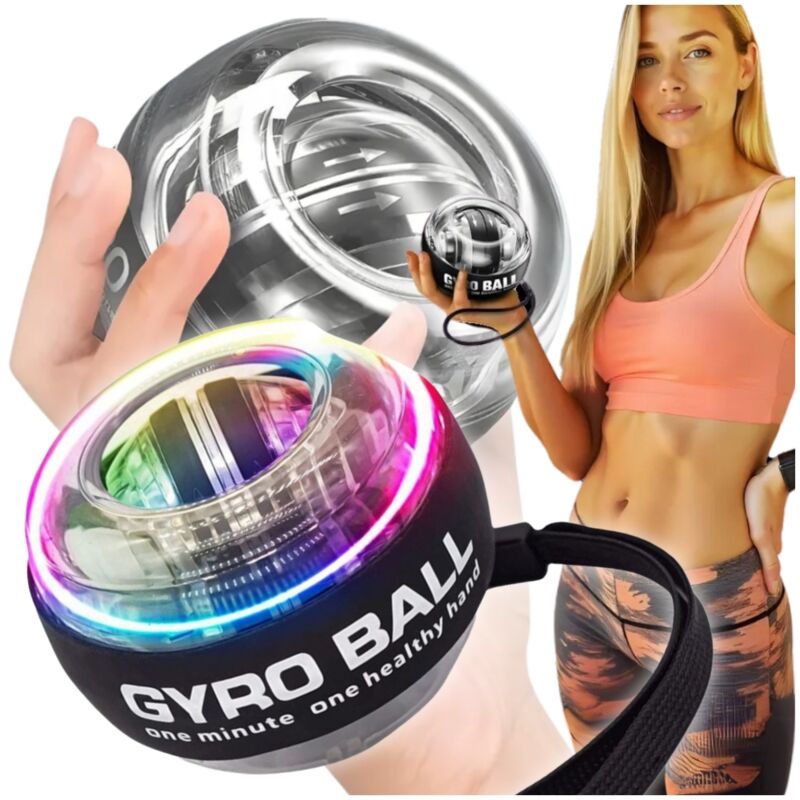 Gyro Ball Power Hands – Renforce Main, Poignet Et Avant-bras, Autostart, 27 Kg De Résistance, Anti-stress