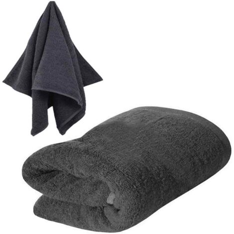 Serviette éponge RIMINI 140X70 épaisse 500g GRIS (1/2)