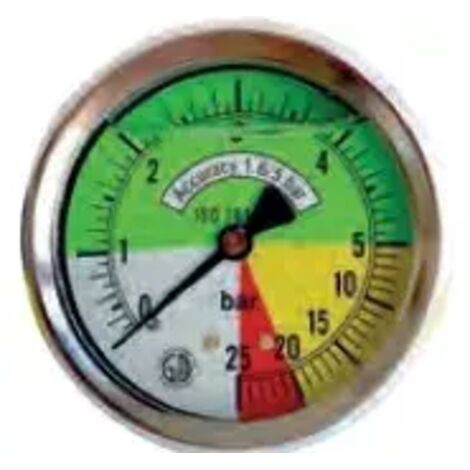 Manomètre fileté arrière 25 bar fi 63 mm 1/4\""