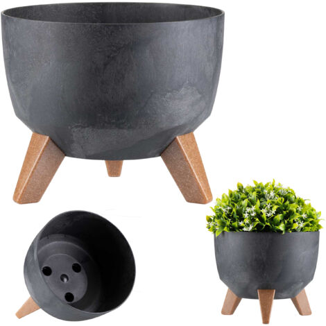 Pot de fleurs Rosa ECO en béton noir 24 x 15 cm (1/5)