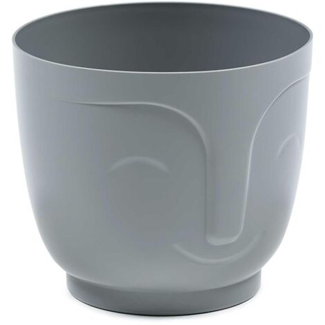 Pot de fleurs Zoe gris h16x18,5 cm (1/4)