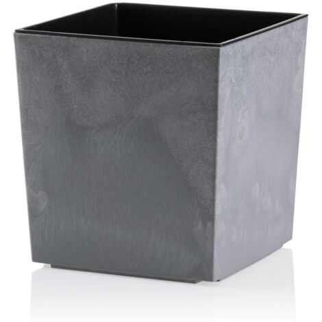 Pot de fleurs en béton gris Flore h19x19 cm (1/5)
