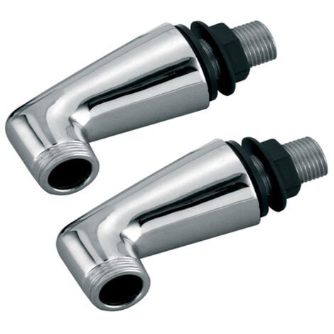 Lot de 2 robinetteries coudées en laiton chromé – Raccord 1/2' pour robinet – Pression 1MPa – Température 100°C maximum