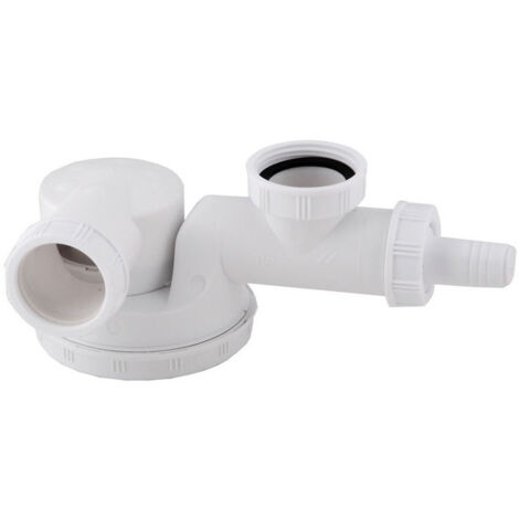 Wirquin – Siphon évier bas simple 1 1/2'' x 40 mm – Entrée lave-vaisselle – Matériau plastique – Hauteur 95 mm (1/4)