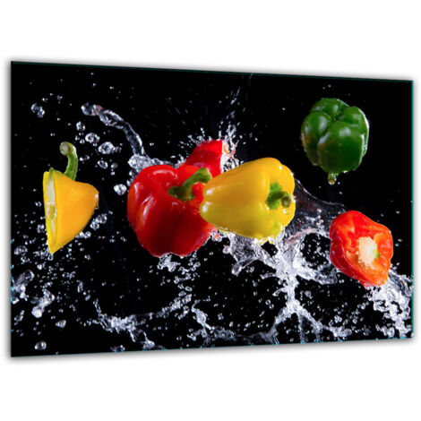 Panneau de coupe en verre tremp 30x22 poivrons
