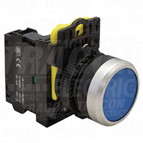 Bouton-poussoir recouvert, bleu 1xNO, 5A/230V IP65 (1/2)