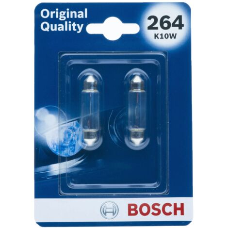 Ampoules halogènes Bosch C10W 12 V 2 700-3 000 K Jaune 10 W SV8.5-8, 2 pièces (1/5)