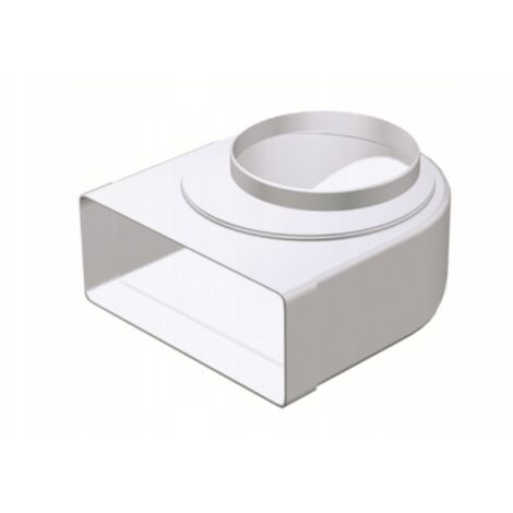 Coude de ventilation plat fixe reliant un conduit 220x90mm avec un VENTS fi150