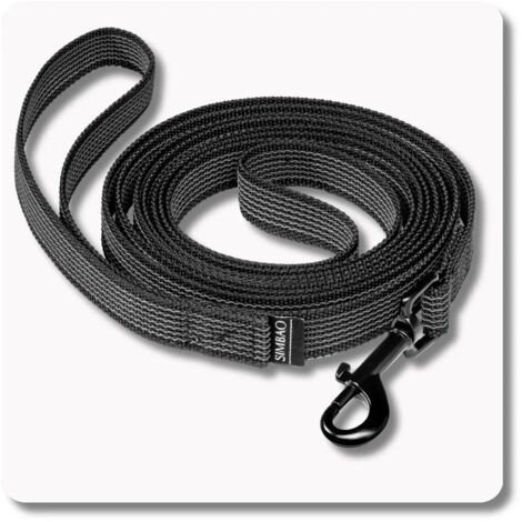 Laisse antidérapante NOIRE - 1,2 m, 76 mm - chien 10-25 kg (1/5)