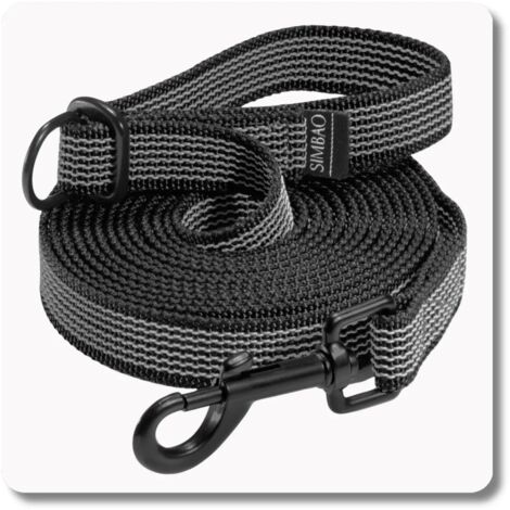 Laisse antidérapante réglable NOIRE - 10 m, 76 mm - chien 10-25 kg (1/5)