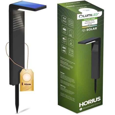 Lampe solaire de jardin LED HORIUS 4 000 K, décorative, insérable, sur poteau (1/5)