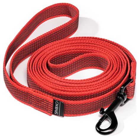 Laisse antidérapante ROUGE - 10 m, 86 mm TWISTLOCK - chien 15-80 kg (1/5)