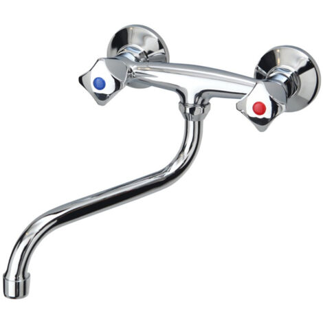 Robinet de lavabo Lucy à deux poignées avec bec en S (1/2)