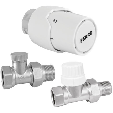 Radiateur thermostatique droit avec tête de 1/2 pouce (1/5)