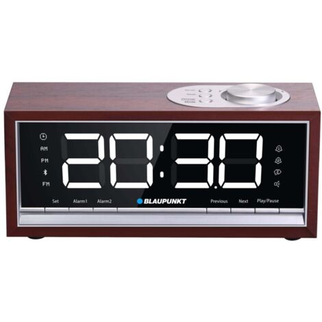 BLAUPUNKT CR60BT Radio-réveil Bluetooth, bois marron (1/5)
