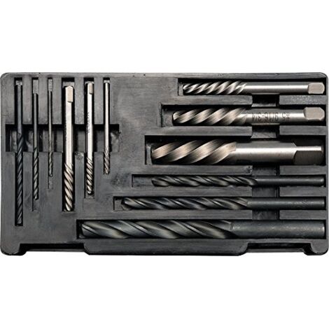Extracteurs de vis cassées et forets HSS pour métal, lot de 12 pièces. YT-0591 YATO
