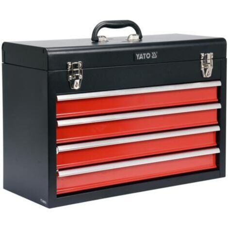 Yato – Boîte à outils 4 tiroirs métal – Dimensions 21,8 x 36,0 x 52,0 cm – Compartiment sécurisé avec cadenas – Poignée antidérapante (1/5)