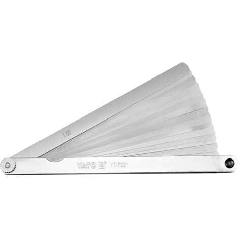 Jauge d'épaisseur 200 mm, 17 lames, 0,02-1 mm YT-7221 YATO (1/2)