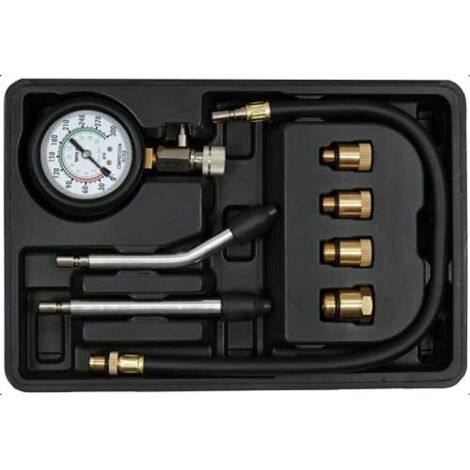 MANOMÈTRE DE PRESSION DE COMPRESSION POUR MOTEURS À ESSENCE + ADAPTATEURS - YT-73022 (1/5)