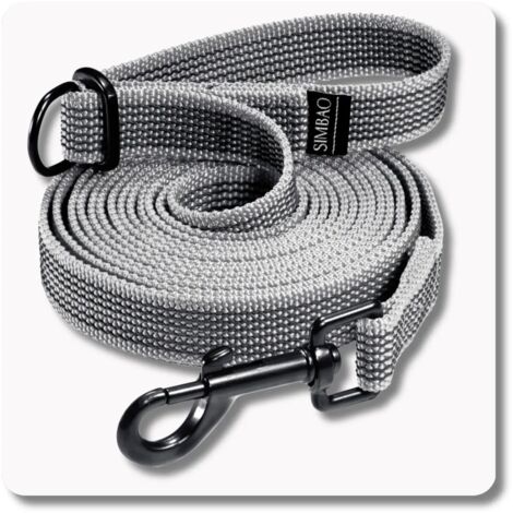 Laisse antidérapante réglable GRIS - 10 m, 76 mm - chien 10-25 kg (1/5)