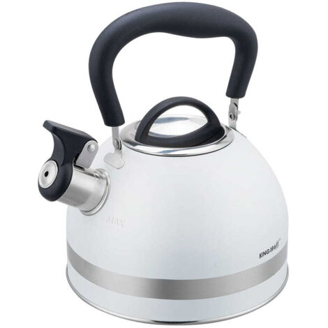 Bouilloire à gaz en acier 1,8 L petite induction blanche KINGHOFF KH-1852 (1/5)