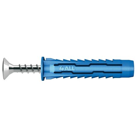 Cheville universelle 4ALL Ø 08 mm avec vis 5,0x60 mm, paquet de 50 pièces. (1/3)