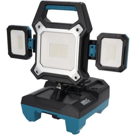 Lampe de travail rechargeable DED6907 – 2700 lumens – LED SMD – Résistante IP54 – Crochet de montage et adaptateur trépied inclus – Dedra