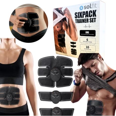 Électrostimulateur Sixpack Set pour abdomen, dos, bras, cuisses, jambes, colonne vertébrale, cou et fessiers