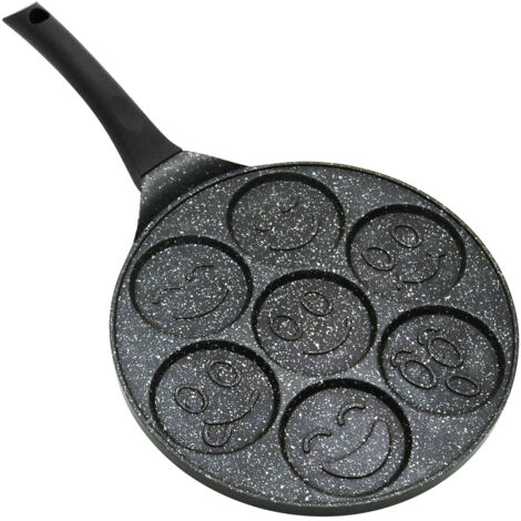 Poêle à crêpes universelle gaz induction 7 faces antiadhésive 26,5 cm