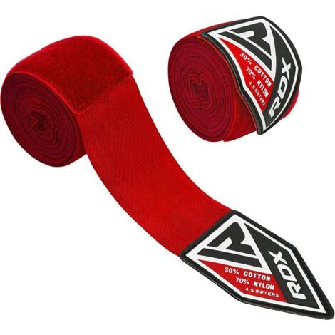 Bandages de boxe RDX - Bandages HWX Rouge 4,5 m (1/3)
