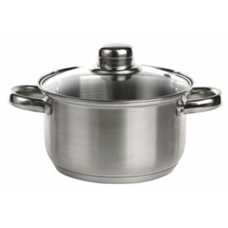 PUCMER Marmite en acier inoxydable 35 l avec couvercle en verre et poignée et poignée résistante à la chaleur, idéale comme marmite à soupe, à pâtes, à spaghetti, cuisson à la vapeur