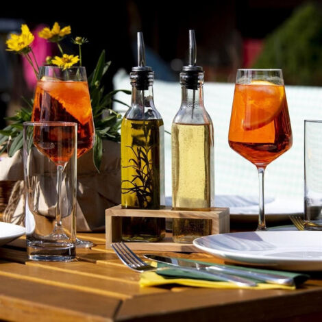 Distributeur D'Huile Et Vinaigre 2 En 1 En Verre Transparent - Design Élégant Pour Cuisine, Anti-Goutte