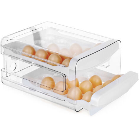 Boîte à œufs à 40 compartiments, organisateur de cuisine pour réfrigérateur, à deux niveaux (1/5)