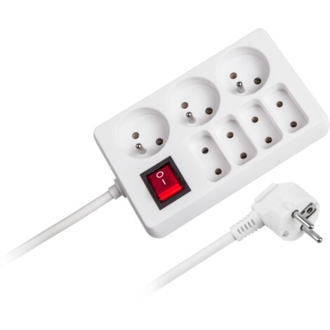 Rallonge électrique Rebel 7 prises avec interrupteur, 3 m (1/3)