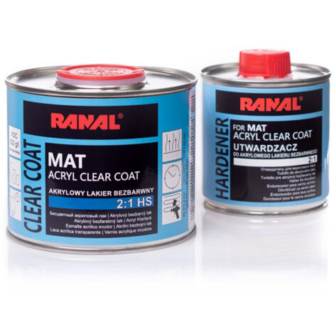 Vernis acrylique mat transparent 0,5 l + durcisseur 250 ml (ratio 2:1) Ranal (1/2)