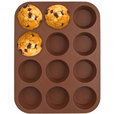Moule à muffins en silicone brun (1/5)