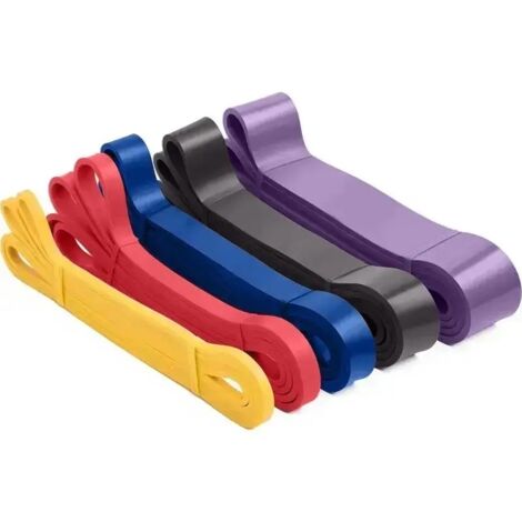 Lot de 5 bandes de résistance pour fitness (7610)