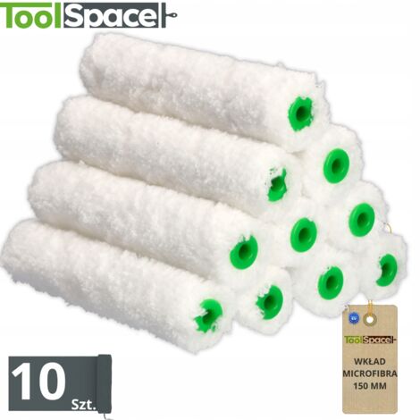 10 rouleaux à peinture avec insert en microfibre de 15 cm pour murs lisses sans traces (1/5)
