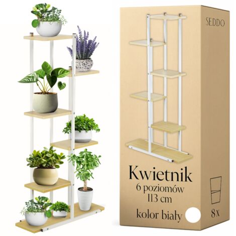 Support à fleurs, étagère en métal, blanc moderne (1/5)