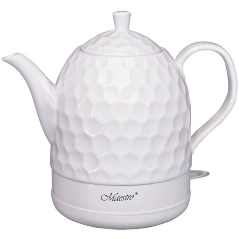 Bouilloire électrique en céramique 1,2 L – Puissance 1200 W – Base 360° – Arrêt automatique – Couleur blanche – Maestro - MR-072