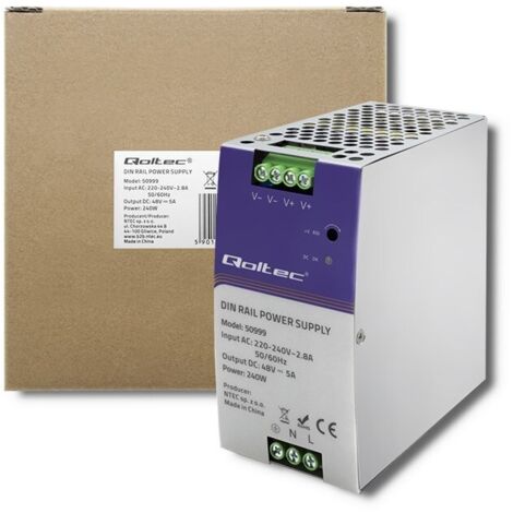 Alimentation sur rail DIN Qoltec 50999 240W 48V 5A (1/5)