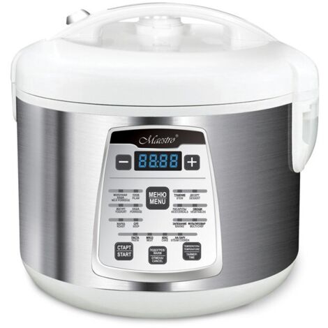 Cuiseur à riz électrique 5 L en acier inoxydable – Puissance 700 W – 17 programmes automatiques – Écran tactile numérique – Maestro
