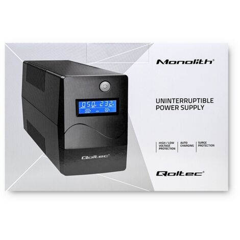 QOLTEC UPS 650VA - Alimentation sans interruption LCD, protection des données