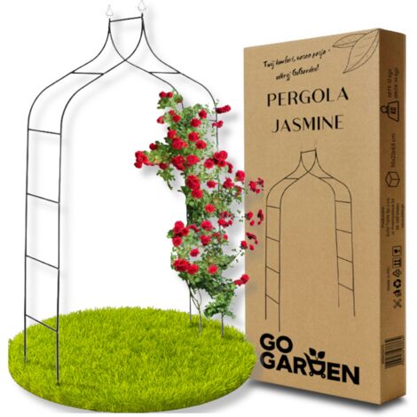 Pergola de jardin en métal pour fleurs, rosiers, plantes grimpantes, support, arche, ancrages, jardin