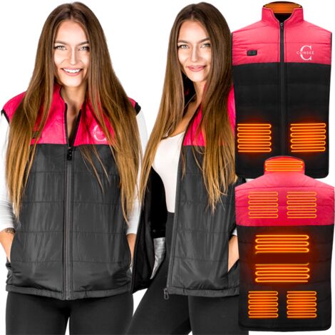 PINNKL Gilet Femme Chauffant Taille Ajustable Vestes USB 3