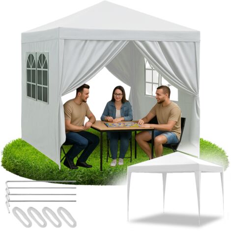 Pavillon de jardin, tente commerciale, gazebo de fête, 4 murs latéraux, fenêtres, xxl (1/5)