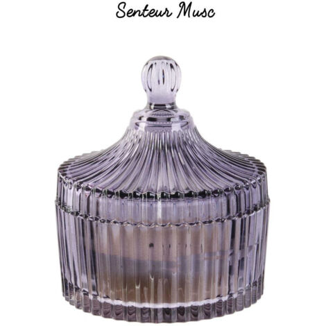 BOUGIE PARFUMÉE en verre de bohème L MUSC 12cm