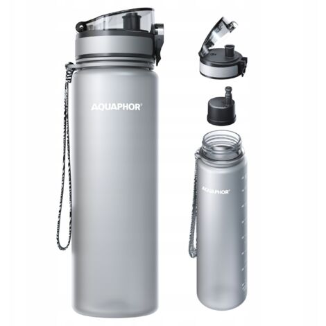 Gourde filtrante AQUAPHOR + 1 cartouche filtrante 0,8 L grise (1/5)