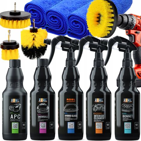 KIT DE NETTOYAGE ET D'ENTRETIEN DE VOITURE ADBL COSMÉTIQUES + BROSSES (1/5)